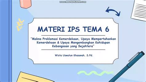 Pemahaman Materi Tema 2 IPS Kelas 6